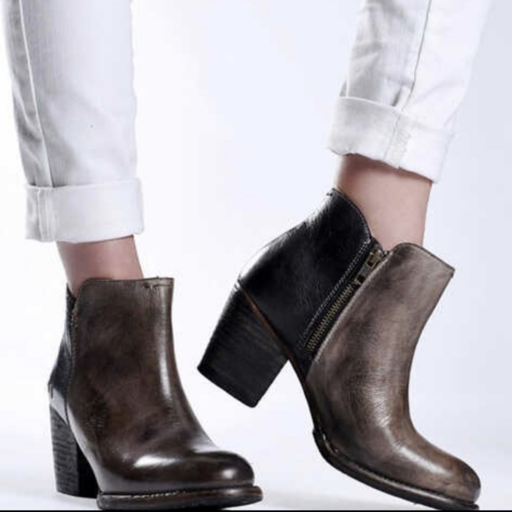 Bedstu sustainable brown leather  ankle boots, size 8